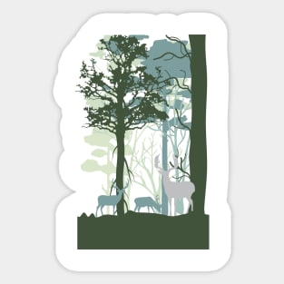 forest in black and white Sticker